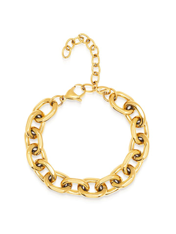 Nialaya Women's Chain Bracelet Round Cable Chain Bracelet in Gold Round Cable Chain Bracelet in Gold